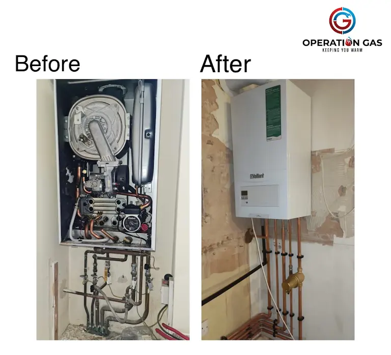 before and after our gas boiler installation